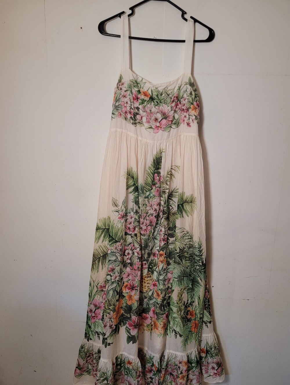 Twin-Set Milano Cream Floral Tropical Maxi Dress Size EU Tall 44